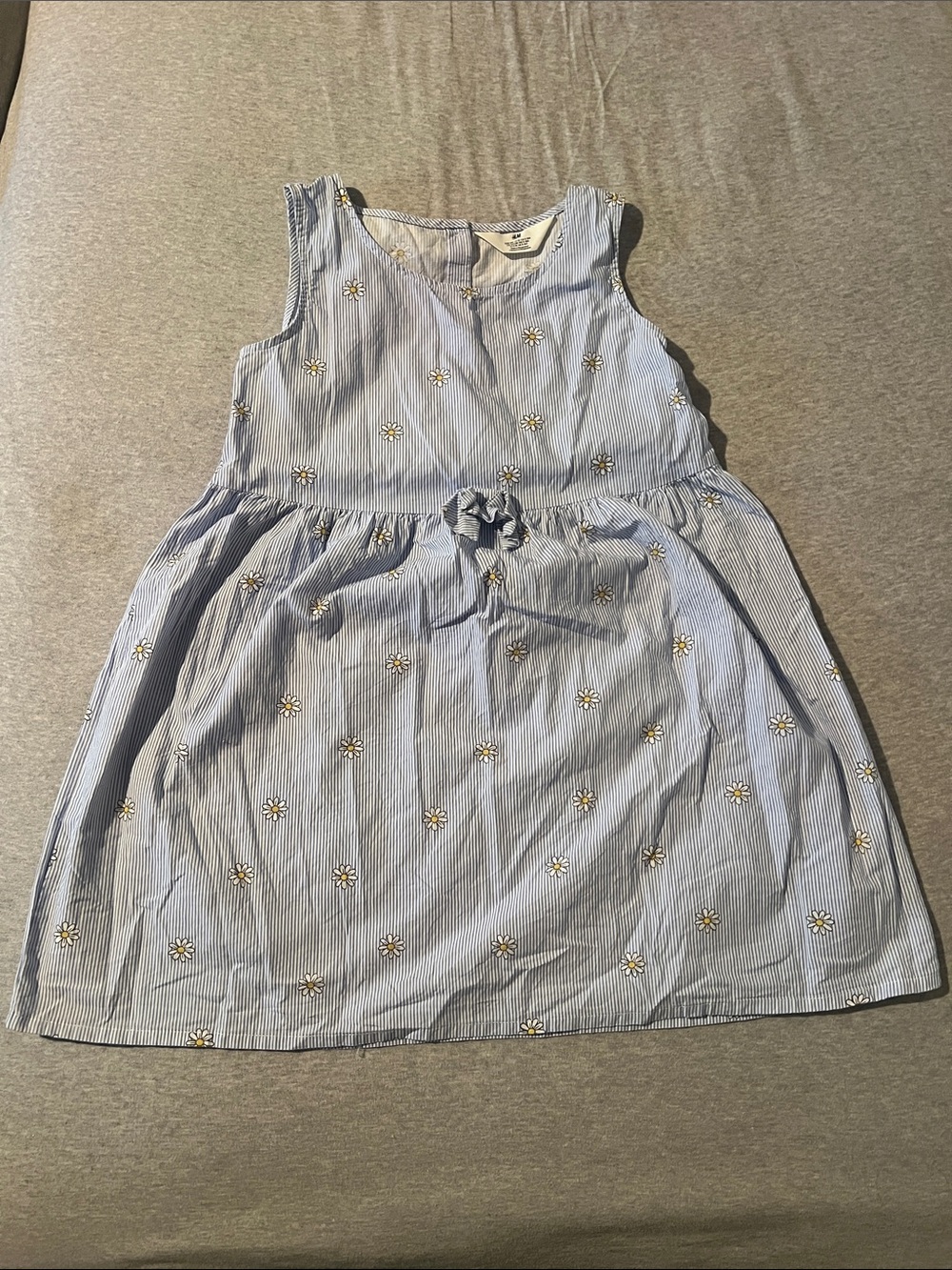 H&M Light Blue Striped Daisy Sundress